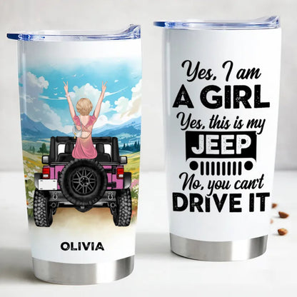 Journey Girls - A Girl With Off - Road Car - Personalized Tumbler - Makezbright Gifts