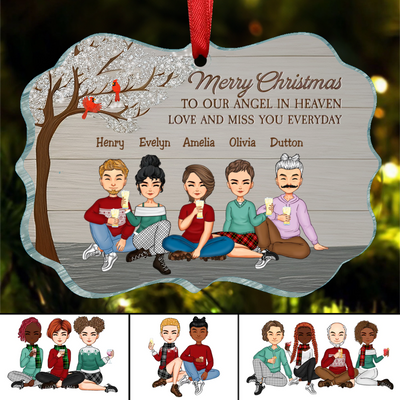 Family - Merry Christmas To Our Angel In Heaven Love And Miss You Everyday - Personalized Ornament V3