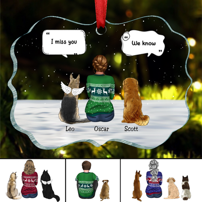 Dog Lovers - I Miss You - Personalized Transparent Ornament