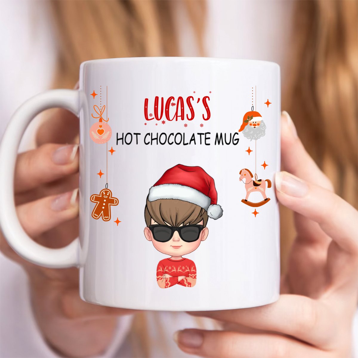 Kids - Hot Chocolate Christmas Mug - Personalized Mug - Makezbright Gifts