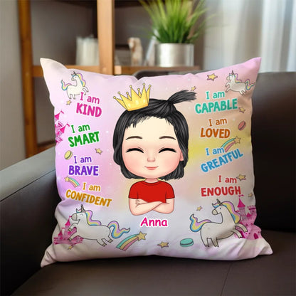 Kids - I Am Kind I Am Smart - Personalized Pillow - Makezbright Gifts