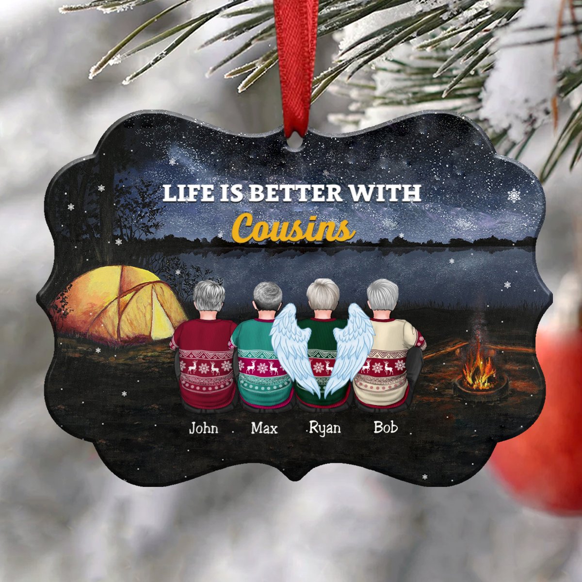 Life Is Better With Cousins - Personalized Christmas Ornament (AA1) - Makezbright Gifts