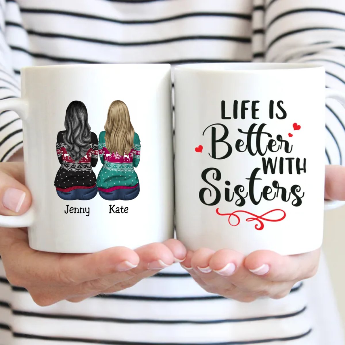 Life Is Better With Sisters (V2) - Personalized Mug Gift Idea - Makezbright Gifts