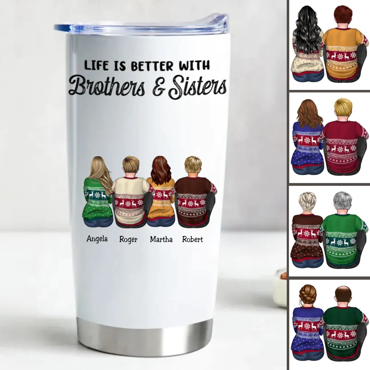 Life Is Sweeter With Siblings - Custom Insulated Tumbler (AA) - Makezbright Gifts