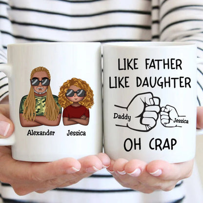 Like Father Like Daughter Fist Bump Handshake - Personalized Mug (L) - Makezbright Gifts