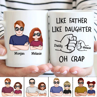 Like Father Like Daughter Fist Bump Handshake - Personalized Mug (TT) - Makezbright Gifts