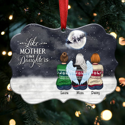 Like Mother Like Daughters - Personalized Christmas Ornament - (Black) - Makezbright Gifts