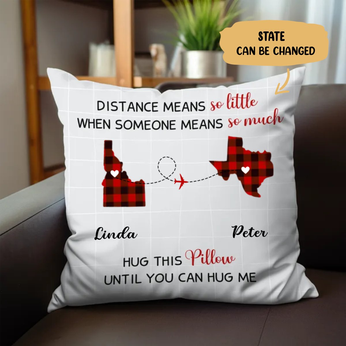 Long Distance Gift - Distance Means So Little When Someone Means So Much - Personalized Pillow - Makezbright Gifts