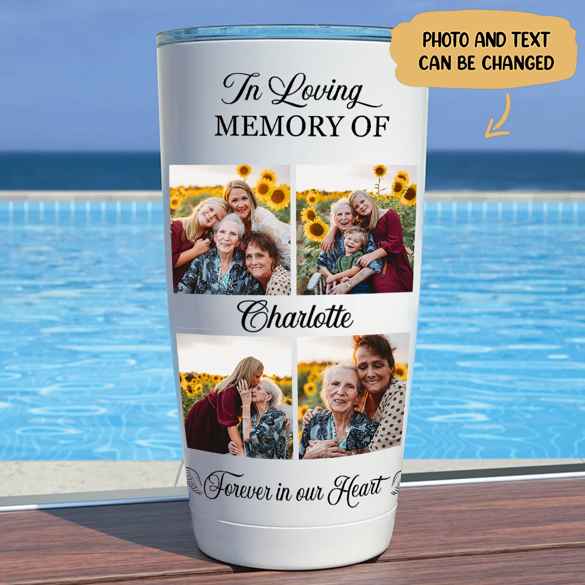 Loving Memory Forever Stainless Steel Tumbler - Keeps Drinks Hot or Cold for Hours - Makezbright Gifts