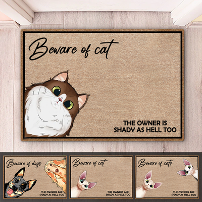 Pet Lovers - Beware Of Dogs And Cats - Personalized Doormat (NM)