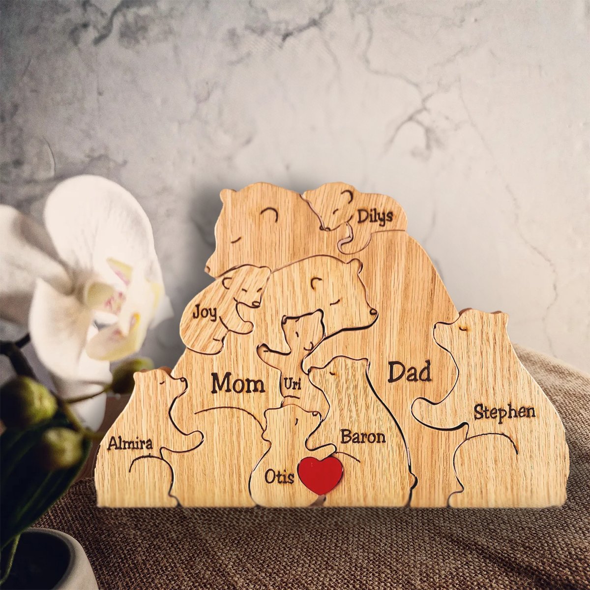 Buy Makezbright Personalized Family Bears Wood Puzzle | Handcrafted ...