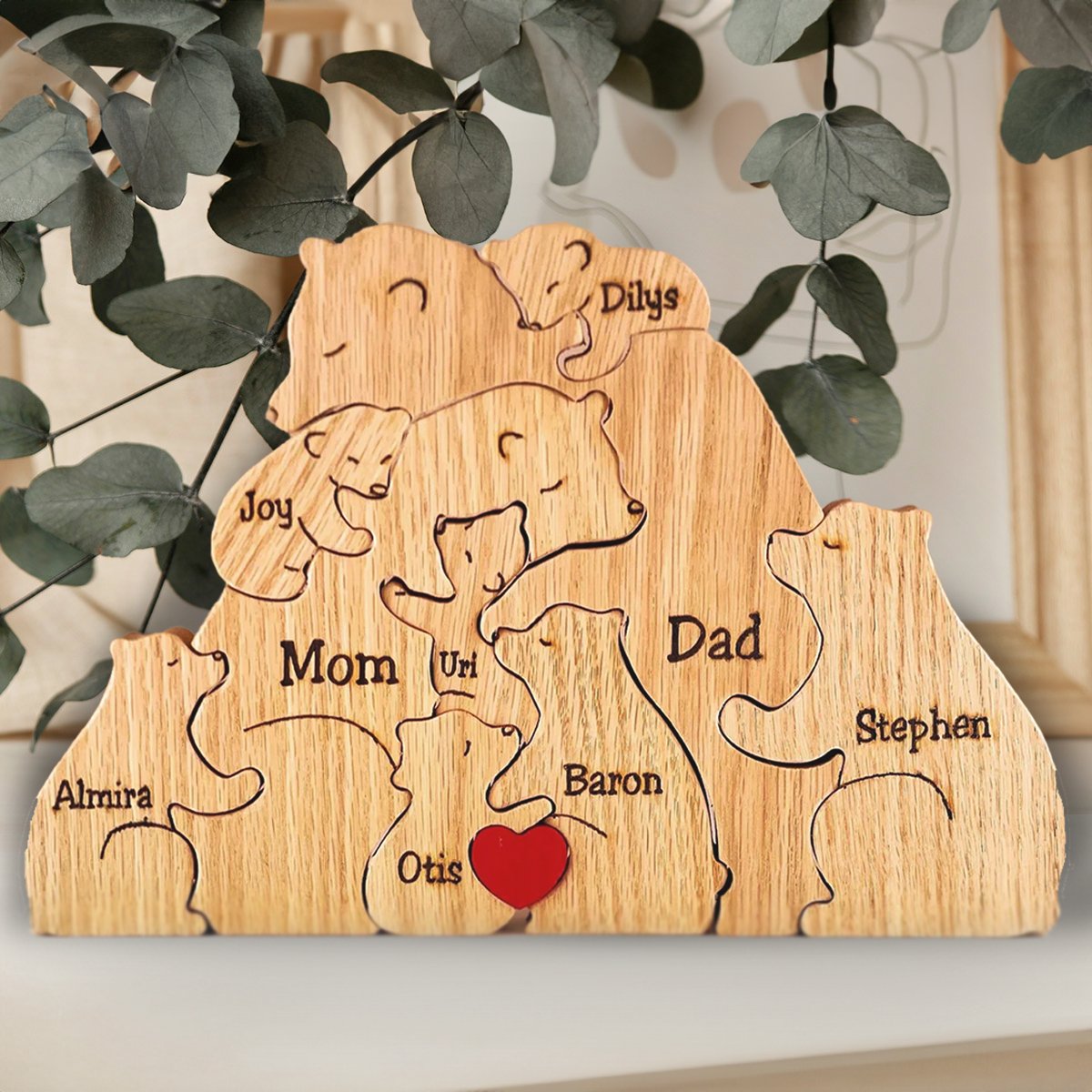 Buy Makezbright Personalized Family Bears Wood Puzzle | Handcrafted ...