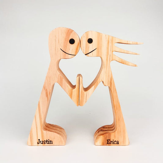 MakeZBright Wooden Couple - V3 - Makezbright Gifts