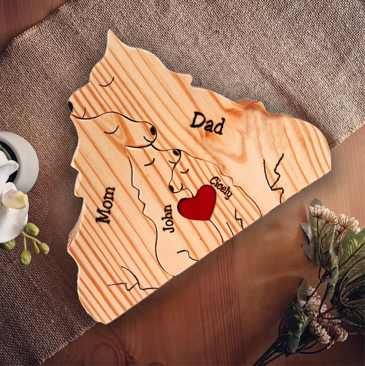 MakeZBright Wooden Wolf / Dog - Makezbright Gifts