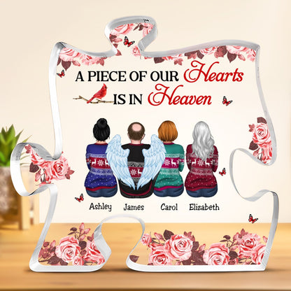 Memorial - A Big Piece Of My Heart Is In Heaven - Personalized Acrylic Plaque - Makezbright Gifts