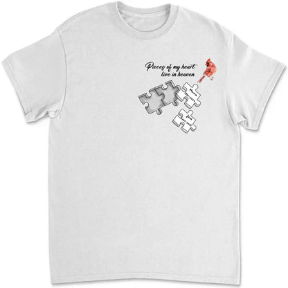 Memorial - A Piece Of My Heart Lives In Heaven - Personalized Unisex T - shirt - Makezbright Gifts