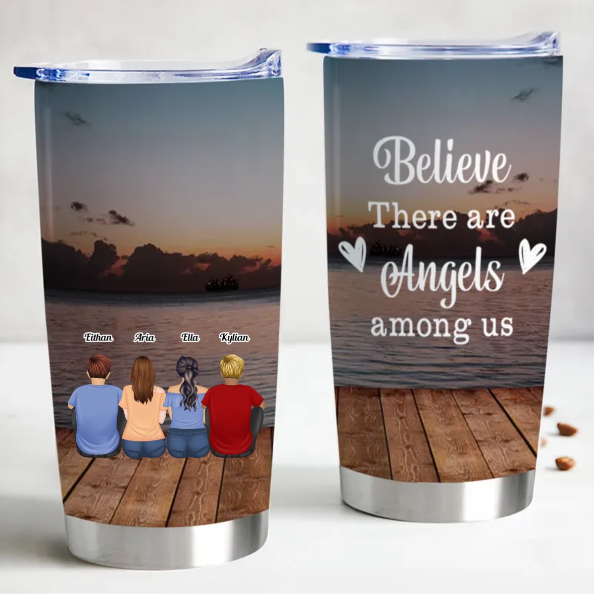 Memorial Gift - Although You Cannot See Us We Are Always With You - Personalized Tumbler - Makezbright Gifts