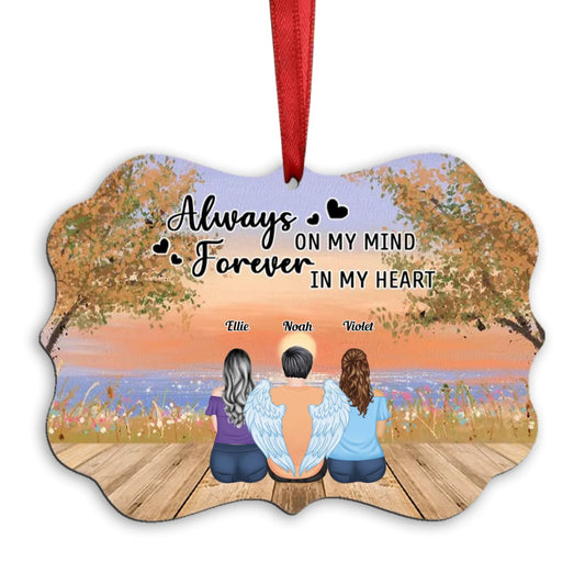 Memorial Gift - Always On My Mind Forever In My Heart - Personalized Ornament - Makezbright Gifts