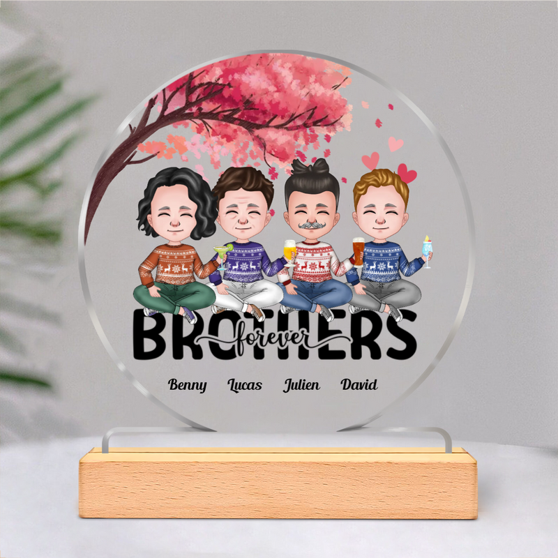 Family - Brothers Forever - Personalized Circle Acrylic Plaque