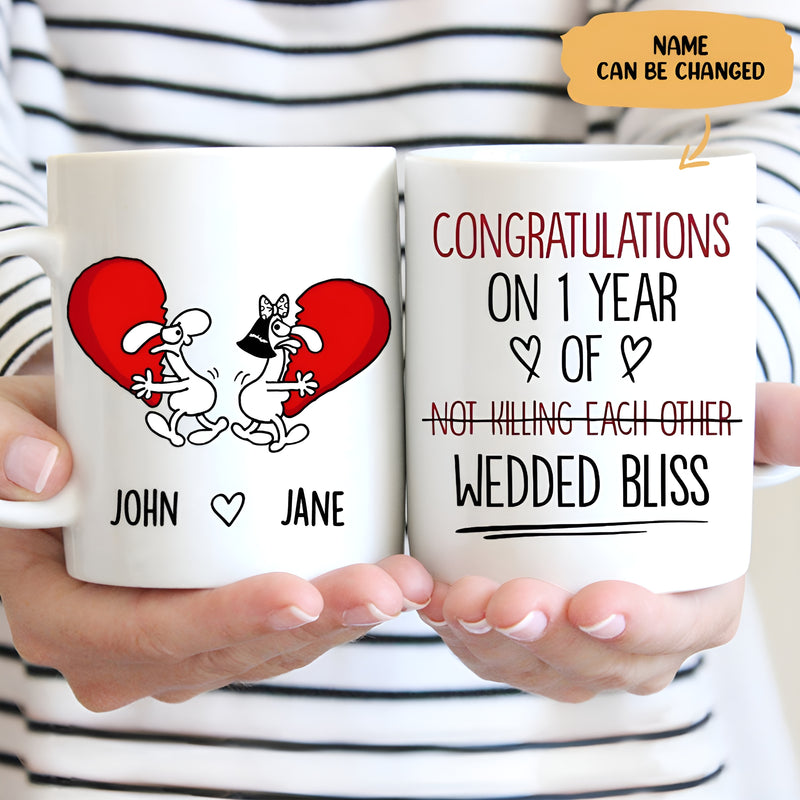 Couple - Congratulations On Not Killing Each Other Wedded Bliss - Personalized Mug
