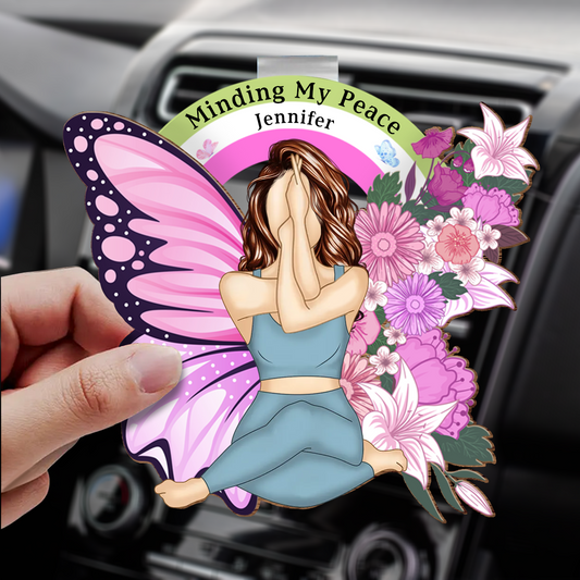 Minding My Peace - Personalized Custom Shaped Car Visor Clip