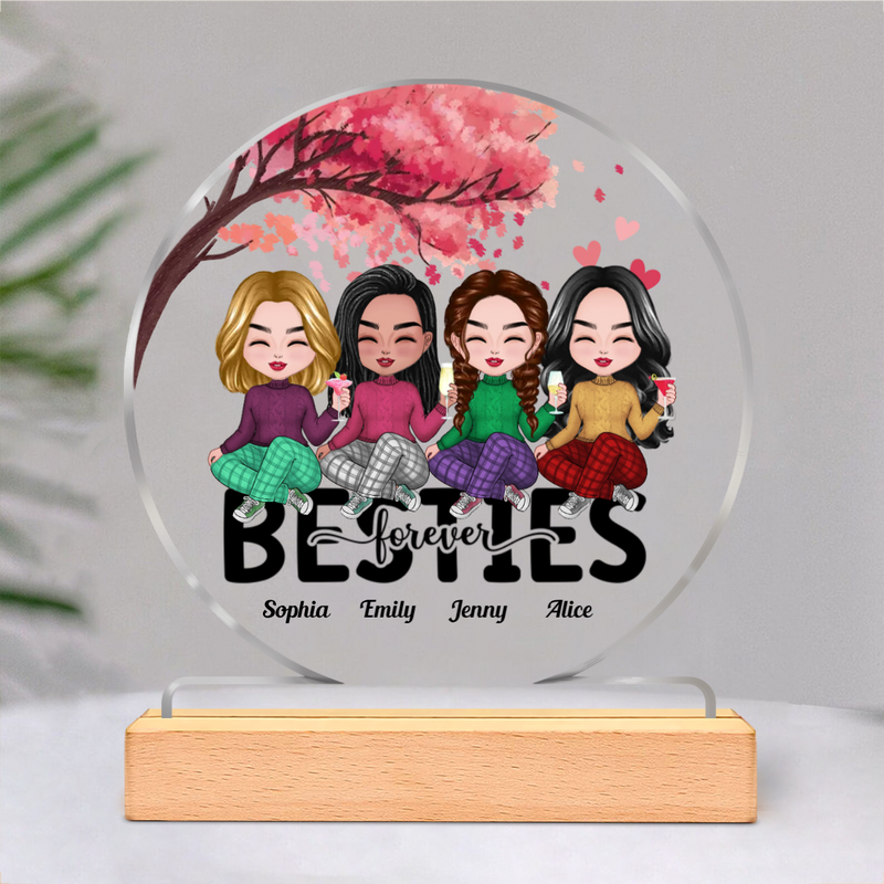 Besties - Besties Forever - Personalized Circle Acrylic Plaque