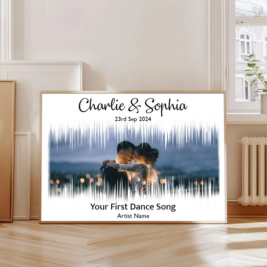 Couple First Dance Song QR Code Wedding Anniversary Gift Photo Inserted Personalized Poster