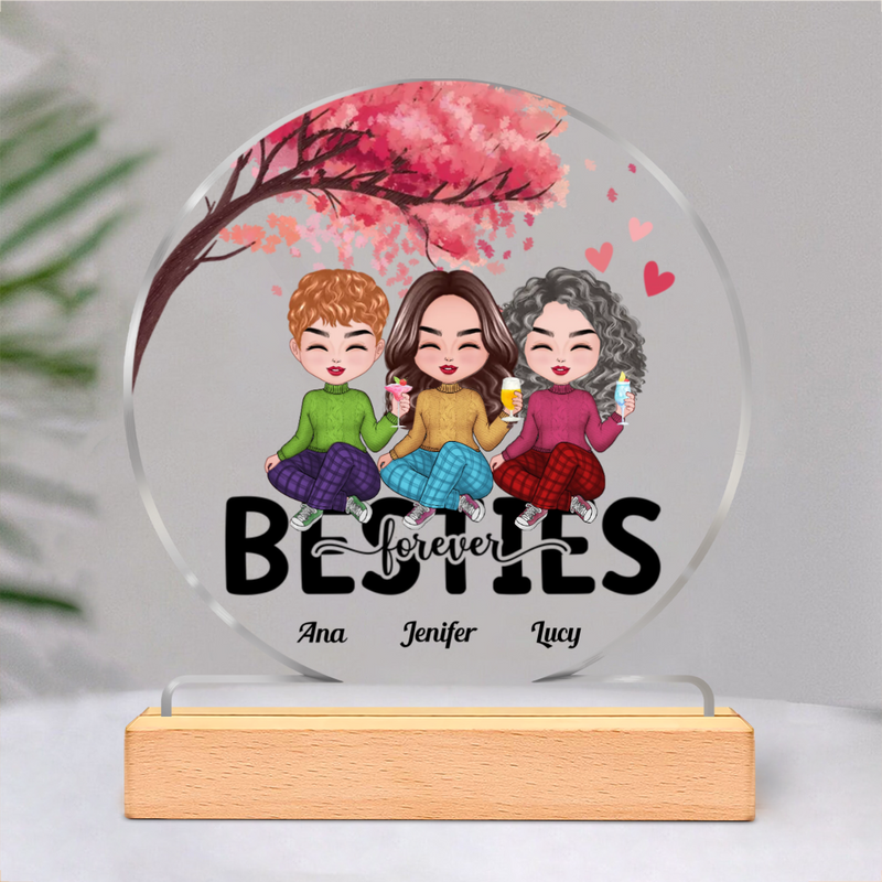 Besties - Besties Forever - Personalized Circle Acrylic Plaque