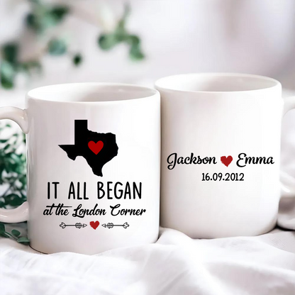 Where It All Began Couple Anniversary Gift For Her For Him Personalized Coffee Mug