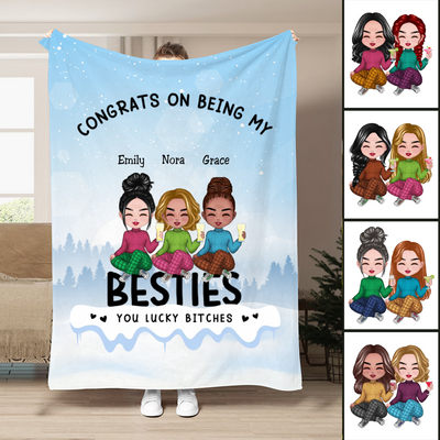 Besties - Congrats On Being My Besties - Personalized Blanket