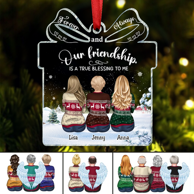 Besties - Our Friendship is a True Blessing to me - Personalized Transparent Ornament (II)