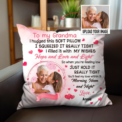 Family -  Grandma Kids Image Upload - Personalized Pillow - Makezbright Gifts