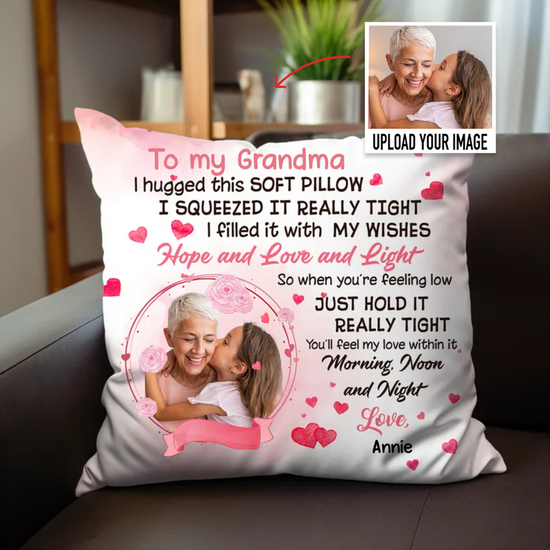 Family -  Grandma Kids Image Upload - Personalized Pillow