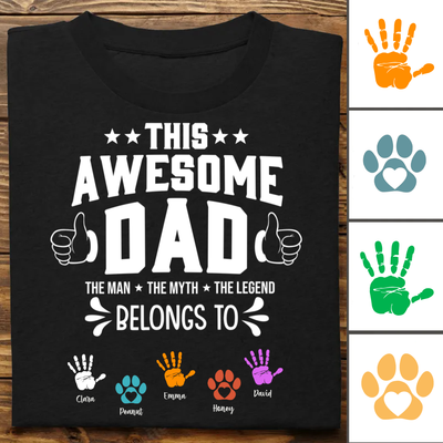 Father's Day- Awesome Dad The Man The Myth The Legend - Personalized T-Shirt (TB)