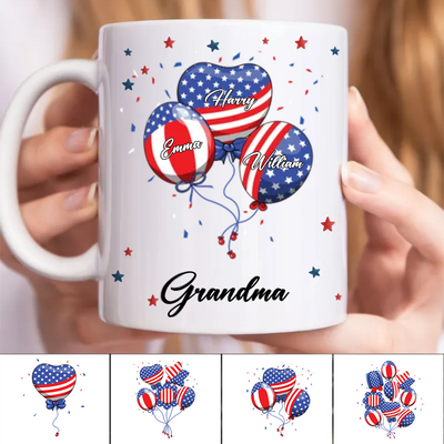 Grandma - Grandma Auntie Mom Little Balloon Kids - Personalized Mug