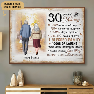 Couple - Couple Happy Anniversary - Personalized Canvas