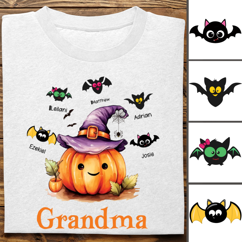 Grandma - Halloween Bat Kids - Personalized Unisex T-shirt