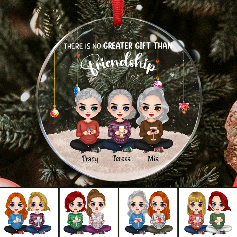 Friends - There Is No Greater Gift Than Friendship - Personalized Circle Ornament (TB)