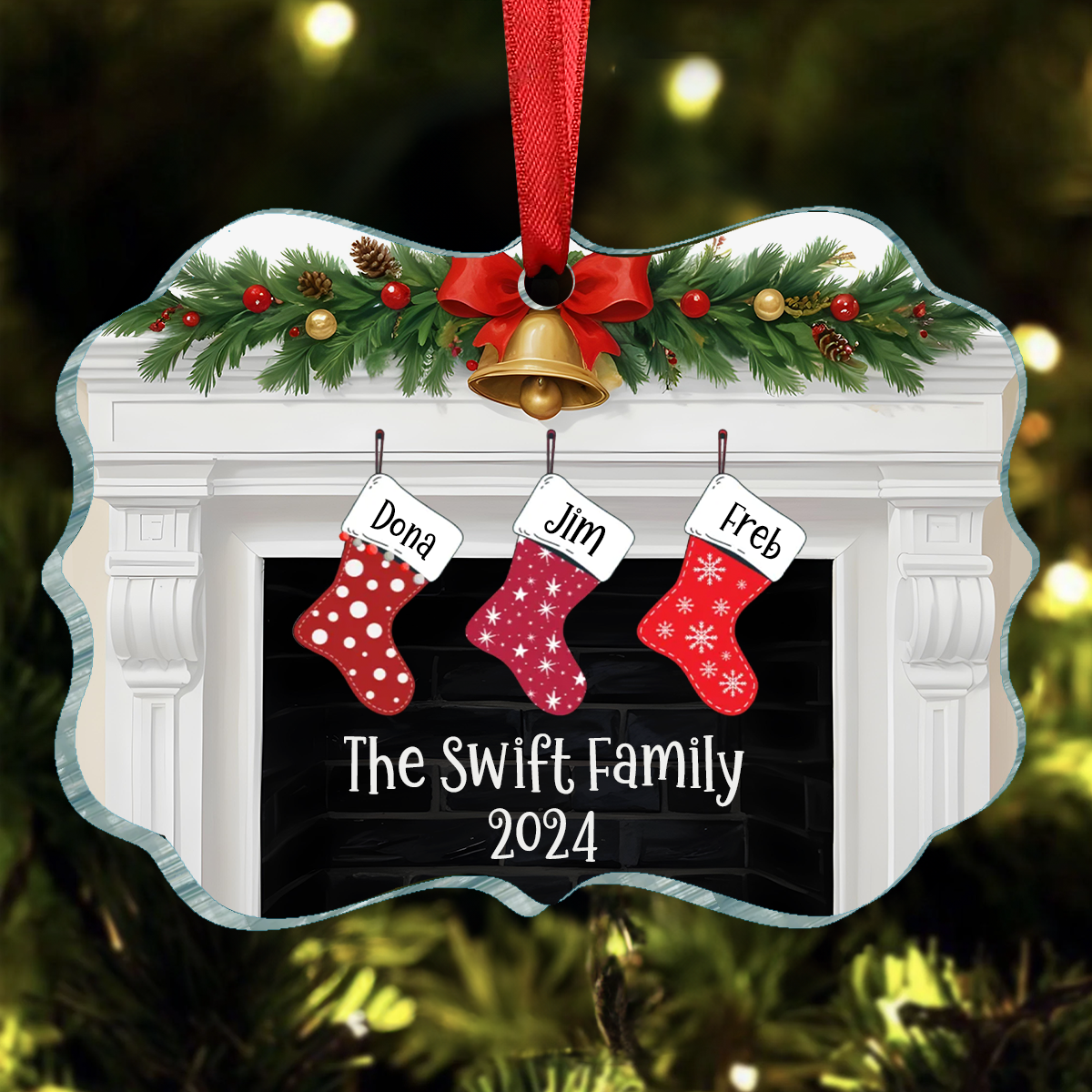 Family Stocks Personalized Christmas Ornament