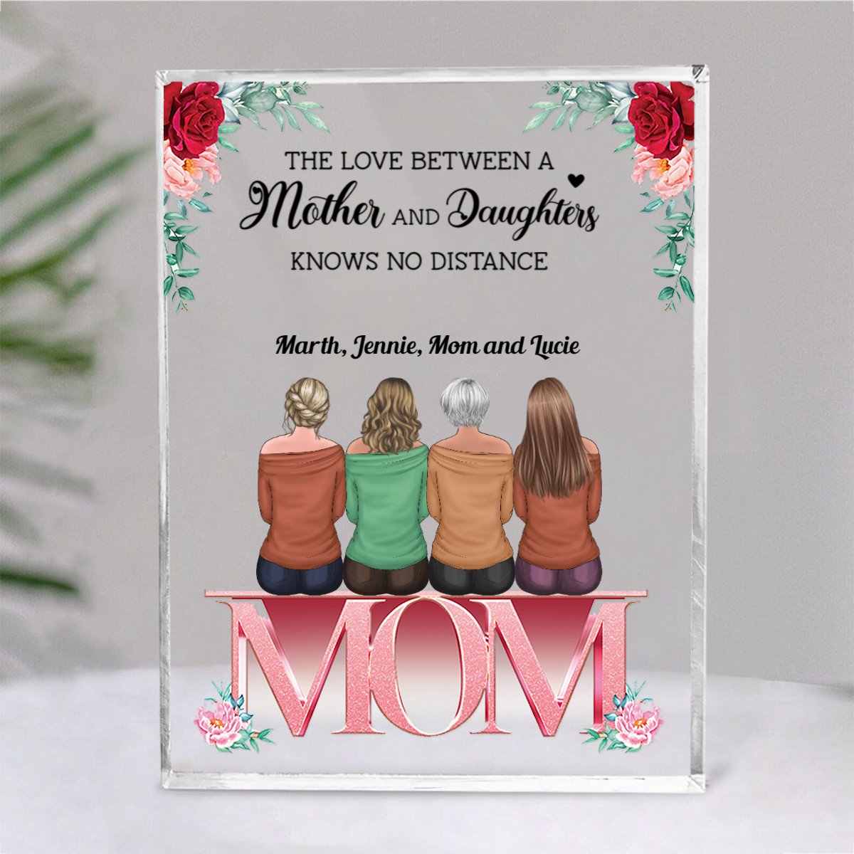 Mother And Daughter - Personalized Acrylic Plaque - Birthday Gift Mother's Day Gift For Mom, Daughters - Makezbright Gifts