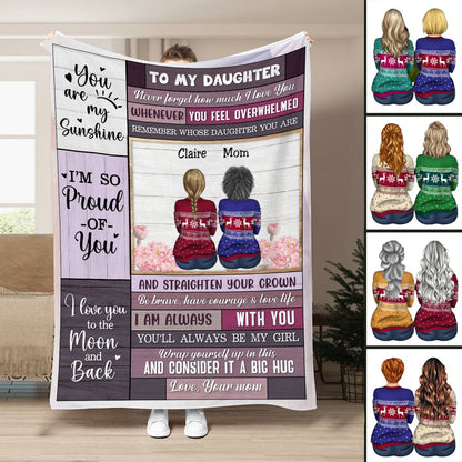 Mother & Daughters - Always Be My Baby Girl - Personalized Blanket - Makezbright Gifts