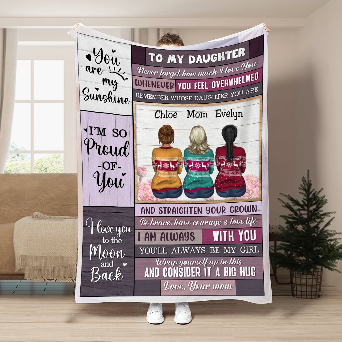 Mother & Daughters - Always Be My Baby Girl - Personalized Blanket - Makezbright Gifts