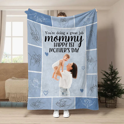 Mother - Happy 1St Mother's Day - Personalized Blanket (HJ) - Makezbright Gifts