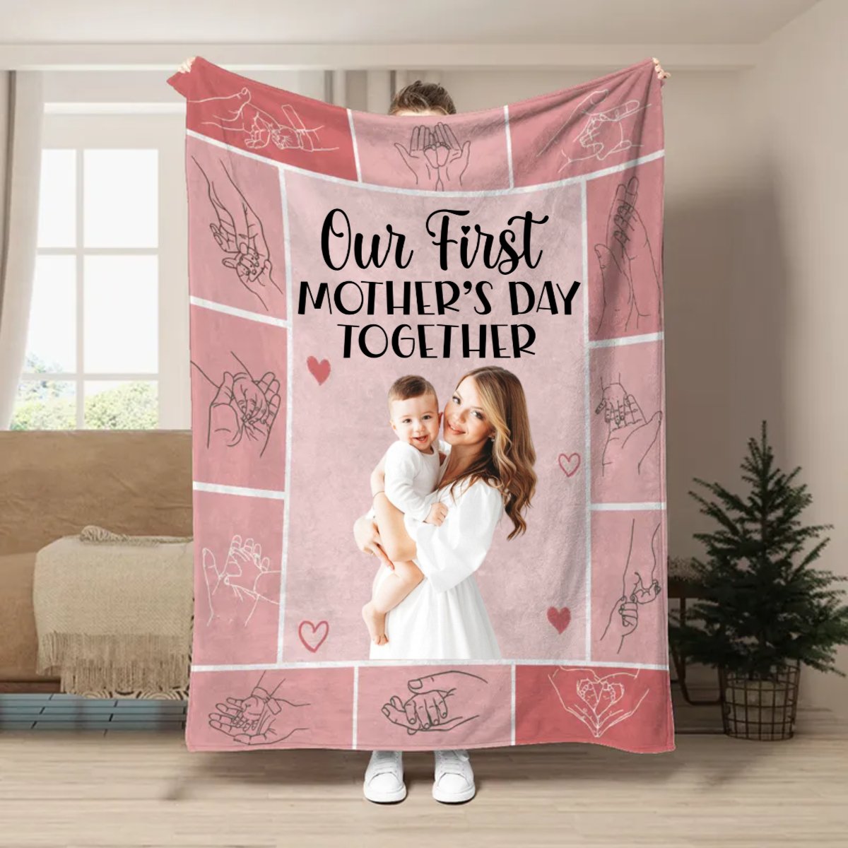 Mother - Happy 1St Mother's Day - Personalized Blanket (HJ) - Makezbright Gifts