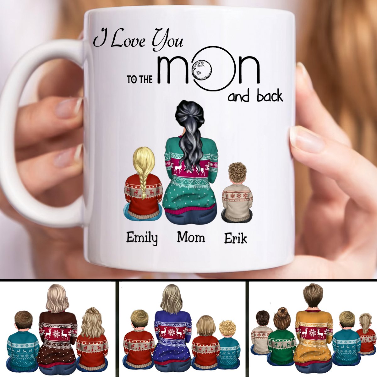 Mother - I Love You To The Moon And Back - Personalized Mug (M8) - Makezbright Gifts