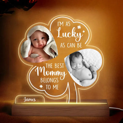 Mother - I'm As Lucky As Can Be - Personalized Plaque LED Lamp Night Light (HJ) - Makezbright Gifts