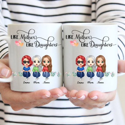 Mother - Like Mother Like Daughter - Personalized Mug (Flower) - Makezbright Gifts