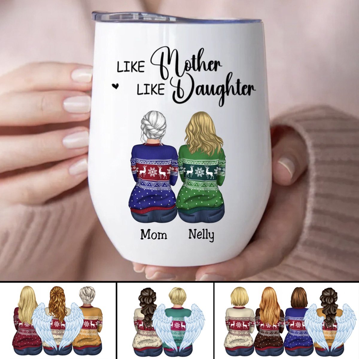 Mother - Like Mother Like Daughter - Personalized Wine Tumbler T1 - Makezbright Gifts