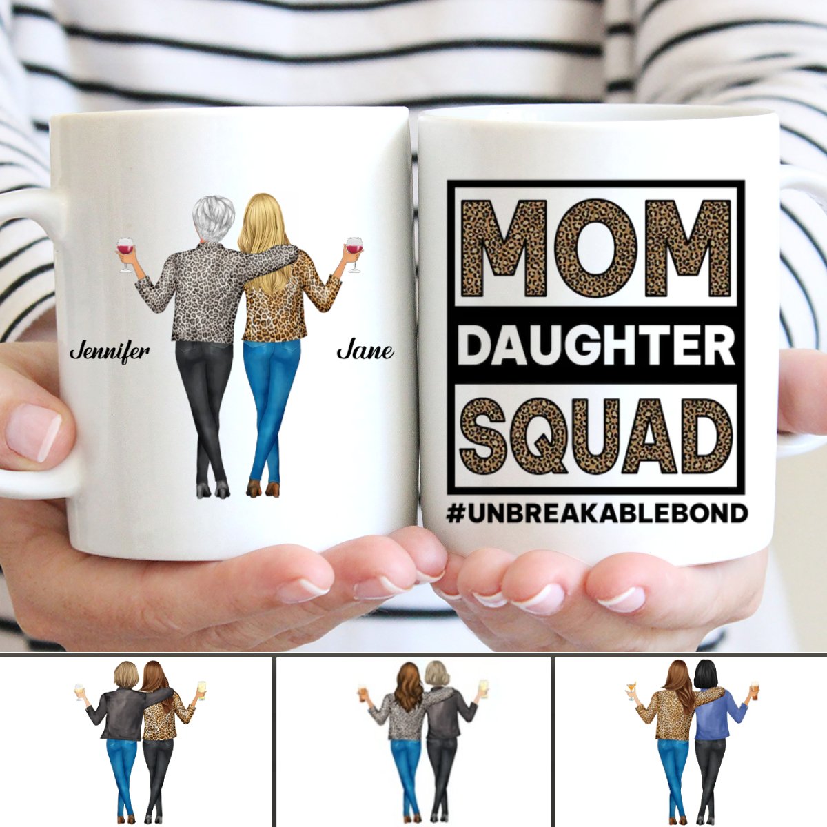 Mother - Mom Daughter Squad Unbreakable Bond - Personalized Mug (VT) - Makezbright Gifts