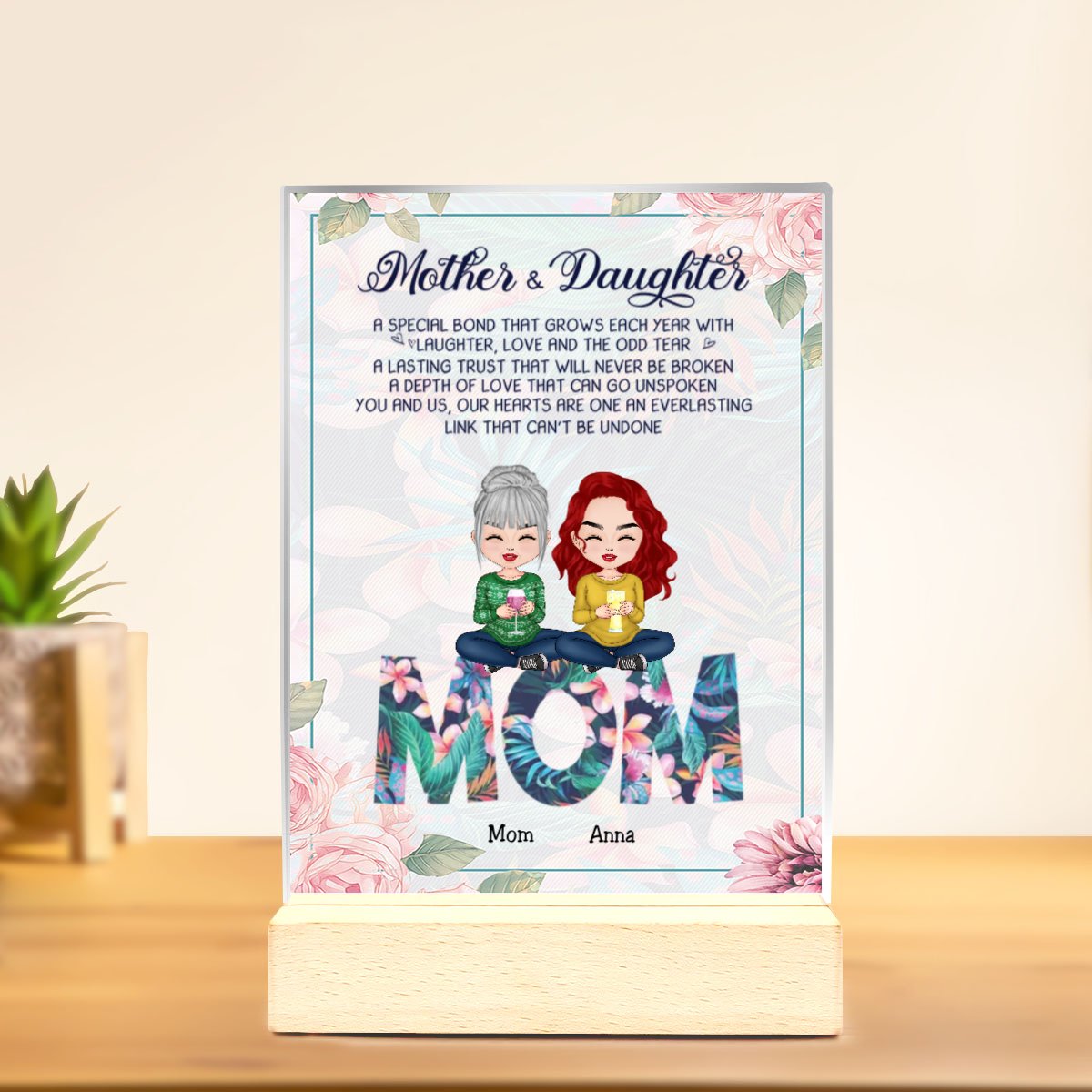 Mother - Mother & Daughter A Special Bond - Personalized Acrylic Plaque (SA) - Makezbright Gifts